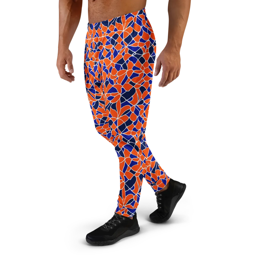 Navy Bloom Circuit on Men's Joggers — Left
