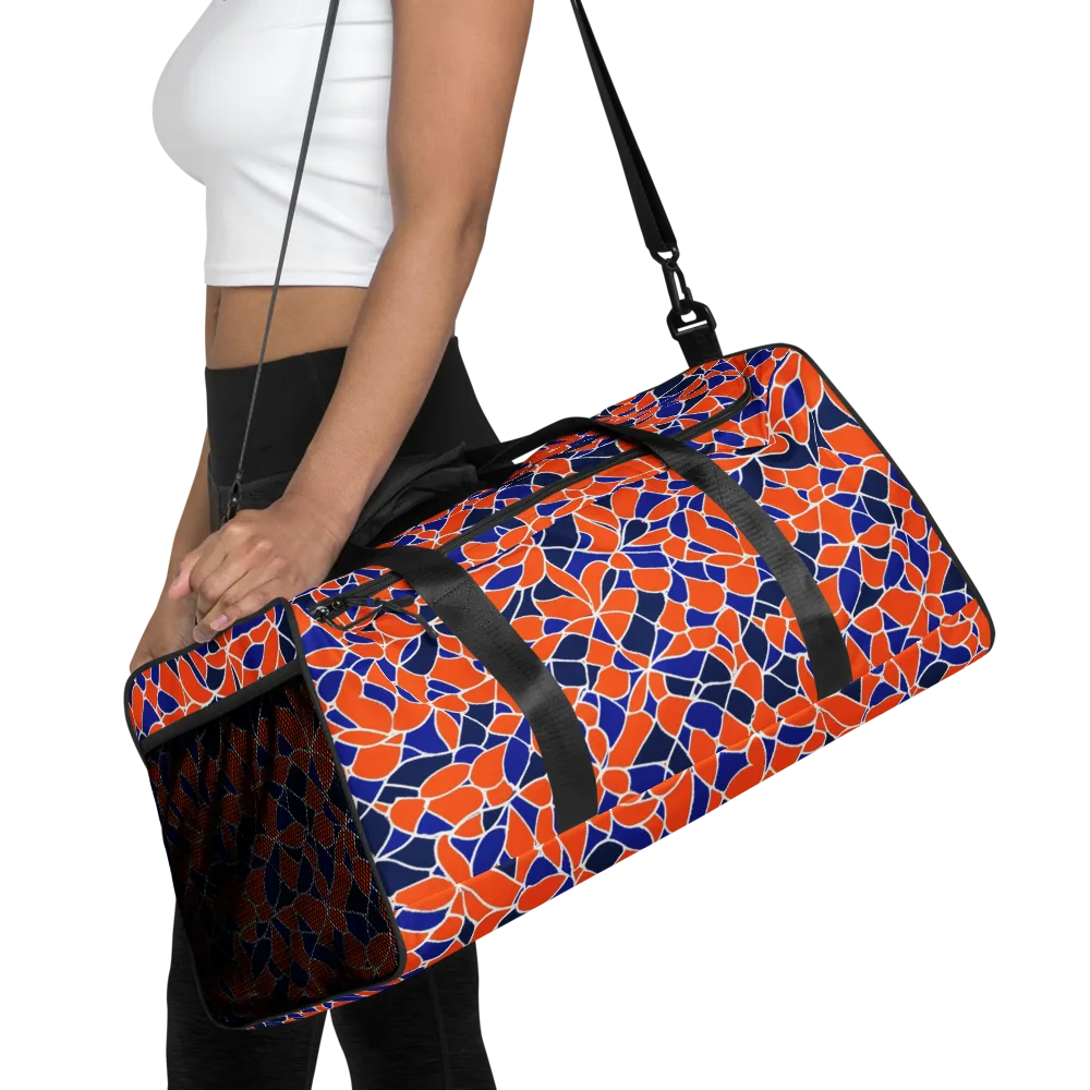 Navy Bloom Circuit on Duffle Bag — Front