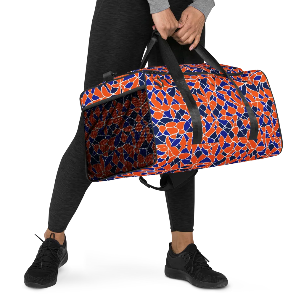Navy Bloom Circuit on Duffle Bag — Right Front