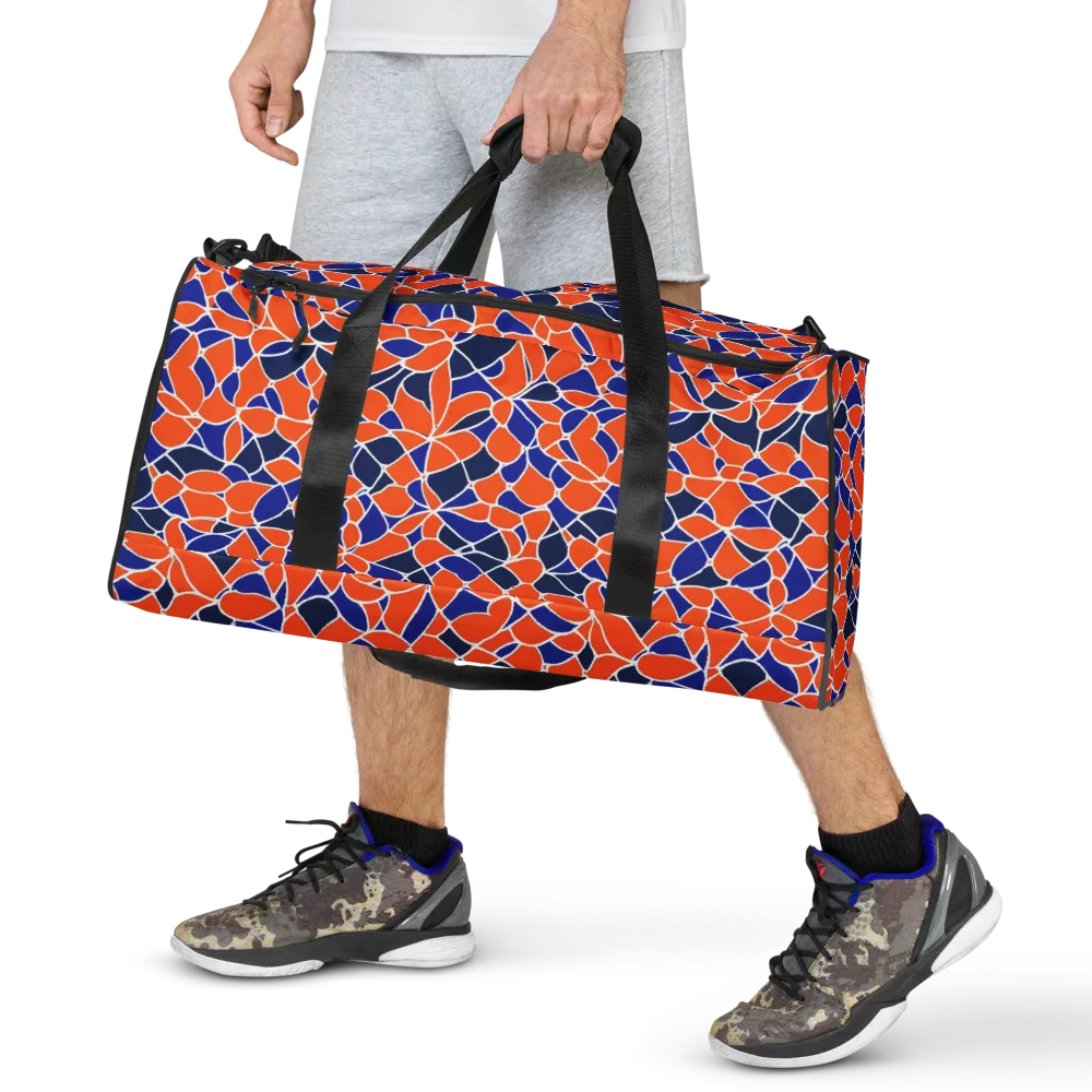 Navy Bloom Circuit on Duffle Bag — Front