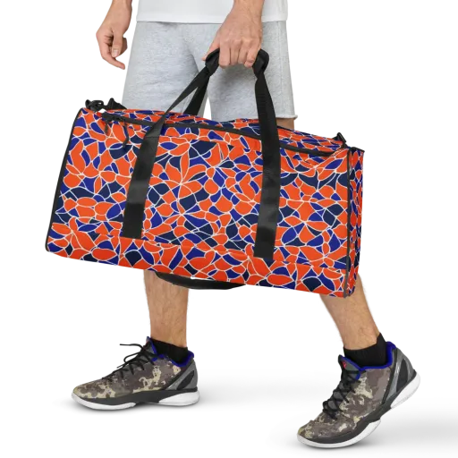 Navy Bloom Circuit on a Duffle Bag