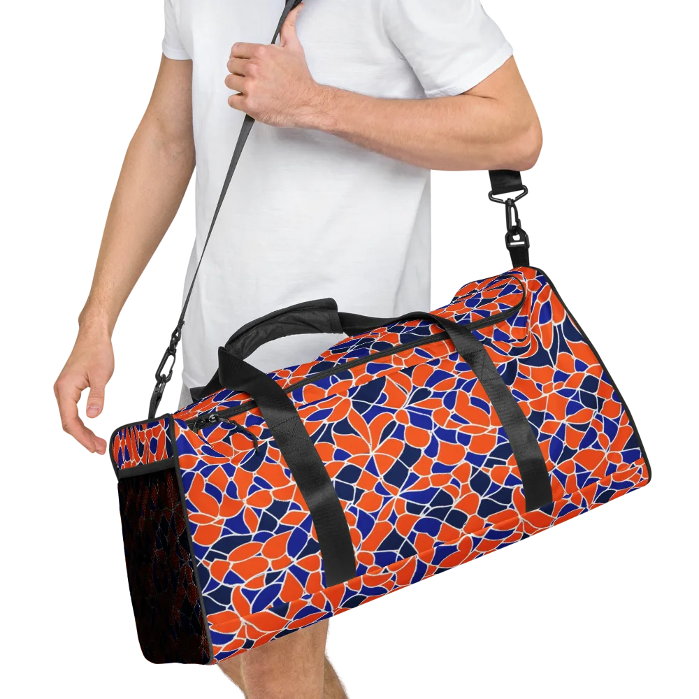 Navy Bloom Circuit on Duffle Bag — Right Front