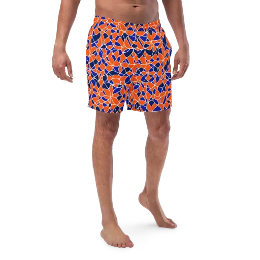 Navy Bloom Circuit on a Swim Trunks