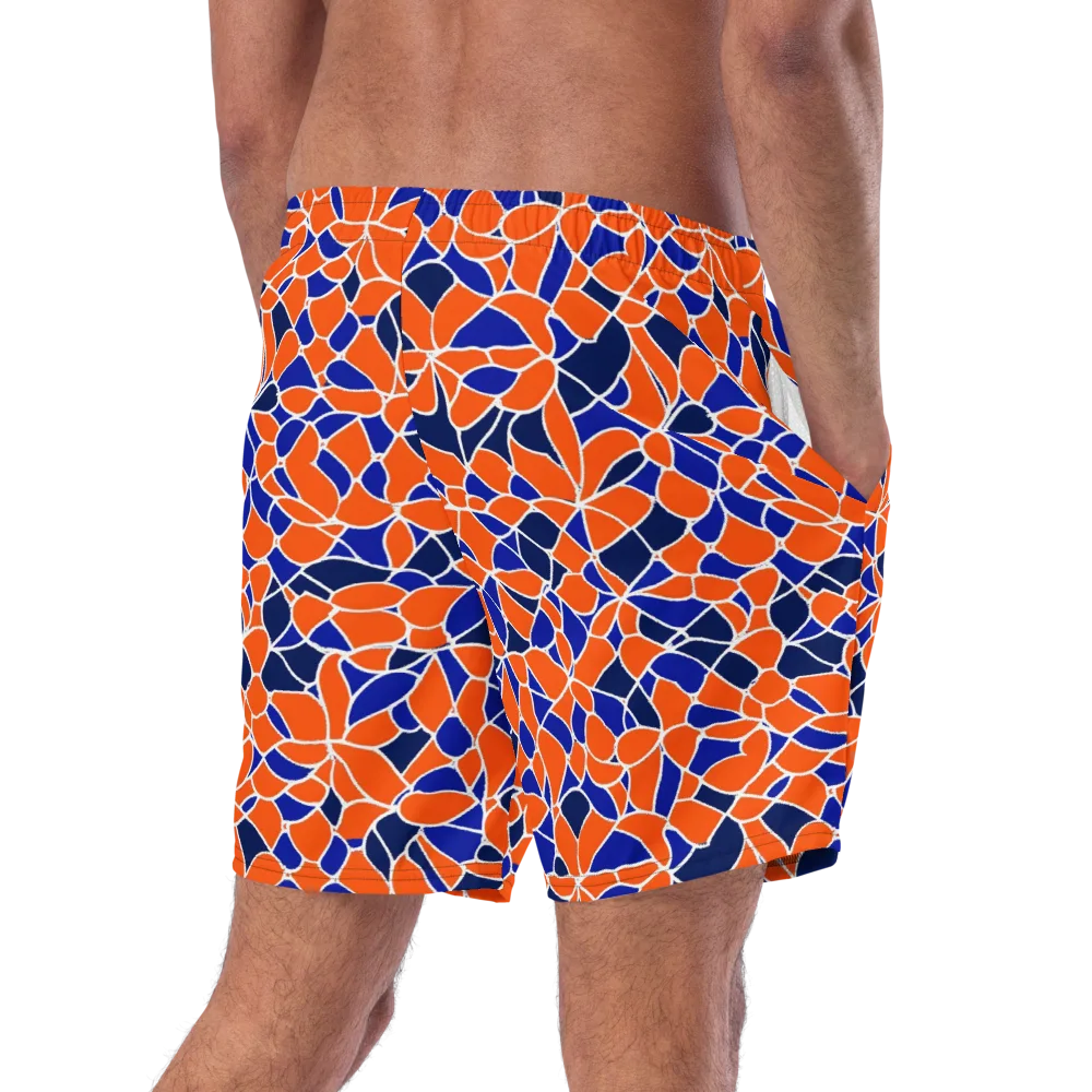 Navy Bloom Circuit on Swim Trunks — Right Back