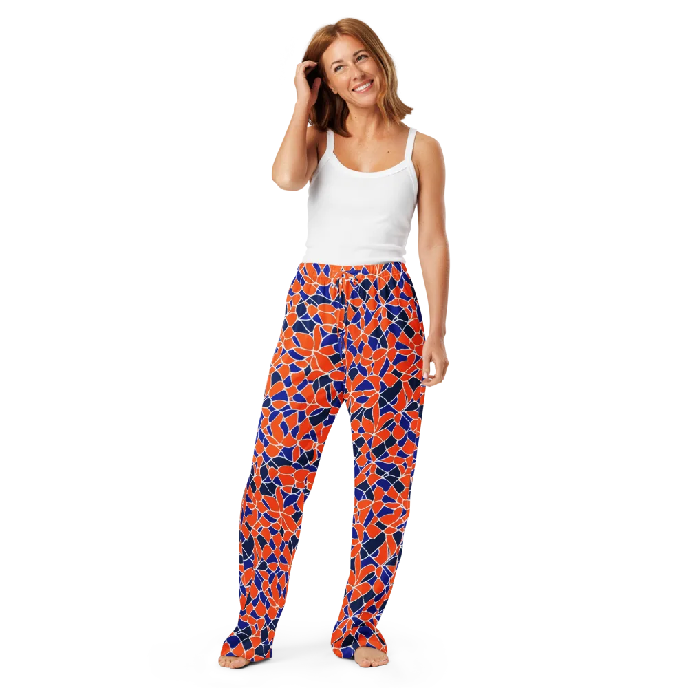 Navy Bloom Circuit on Women's Pajama Pants — Front