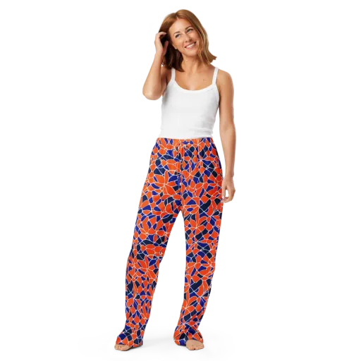 Navy Bloom Circuit on a Women's Pajama Pants