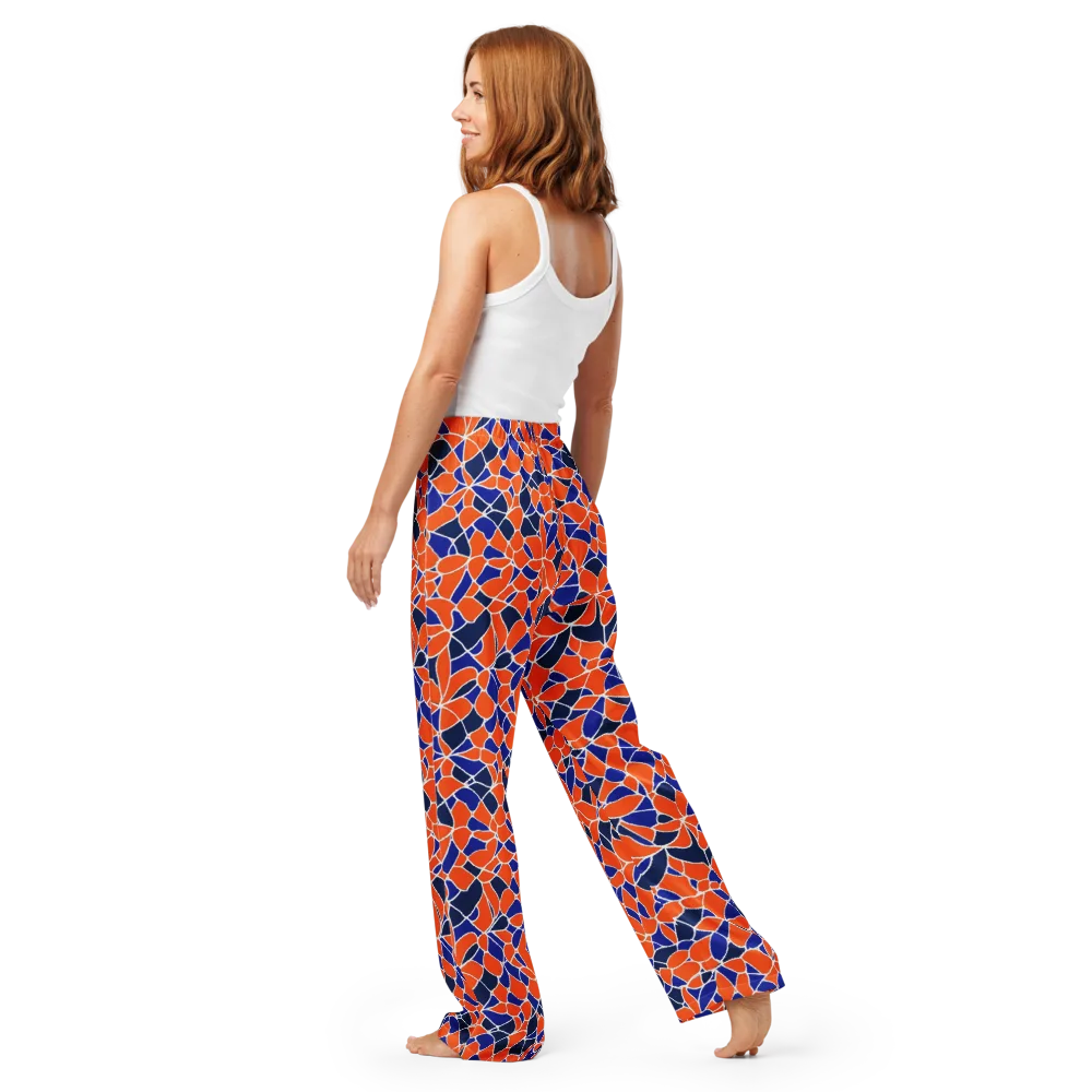 Navy Bloom Circuit on Women's Pajama Pants — Back