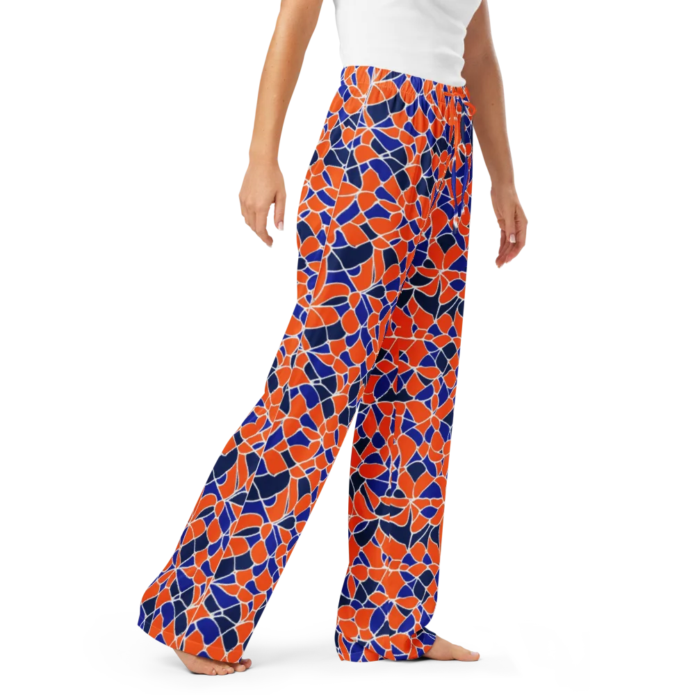 Navy Bloom Circuit on Women's Pajama Pants — Right Front