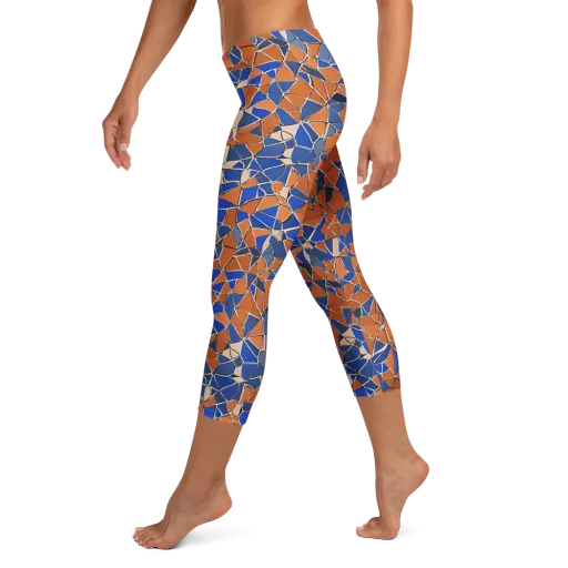 Cobalt Fissure on a Capri Leggings