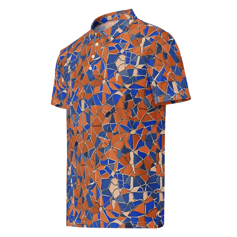 Cobalt Fissure on Men's Slim Fit Polo Shirt — Left Front