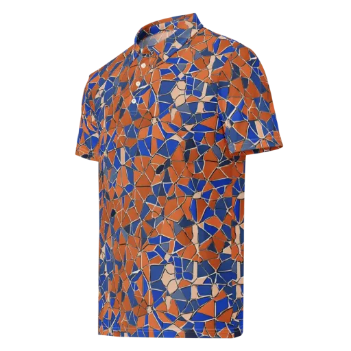 Cobalt Fissure on a Men's Slim Fit Polo Shirt