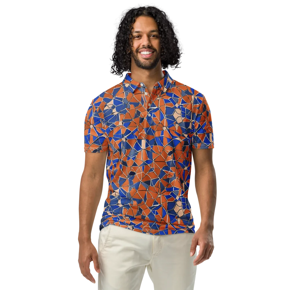 Cobalt Fissure on Men's Slim Fit Polo Shirt — Front