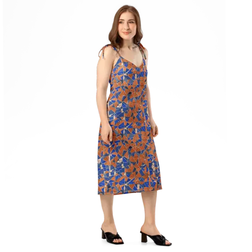 Cobalt Fissure on a Slip Dress