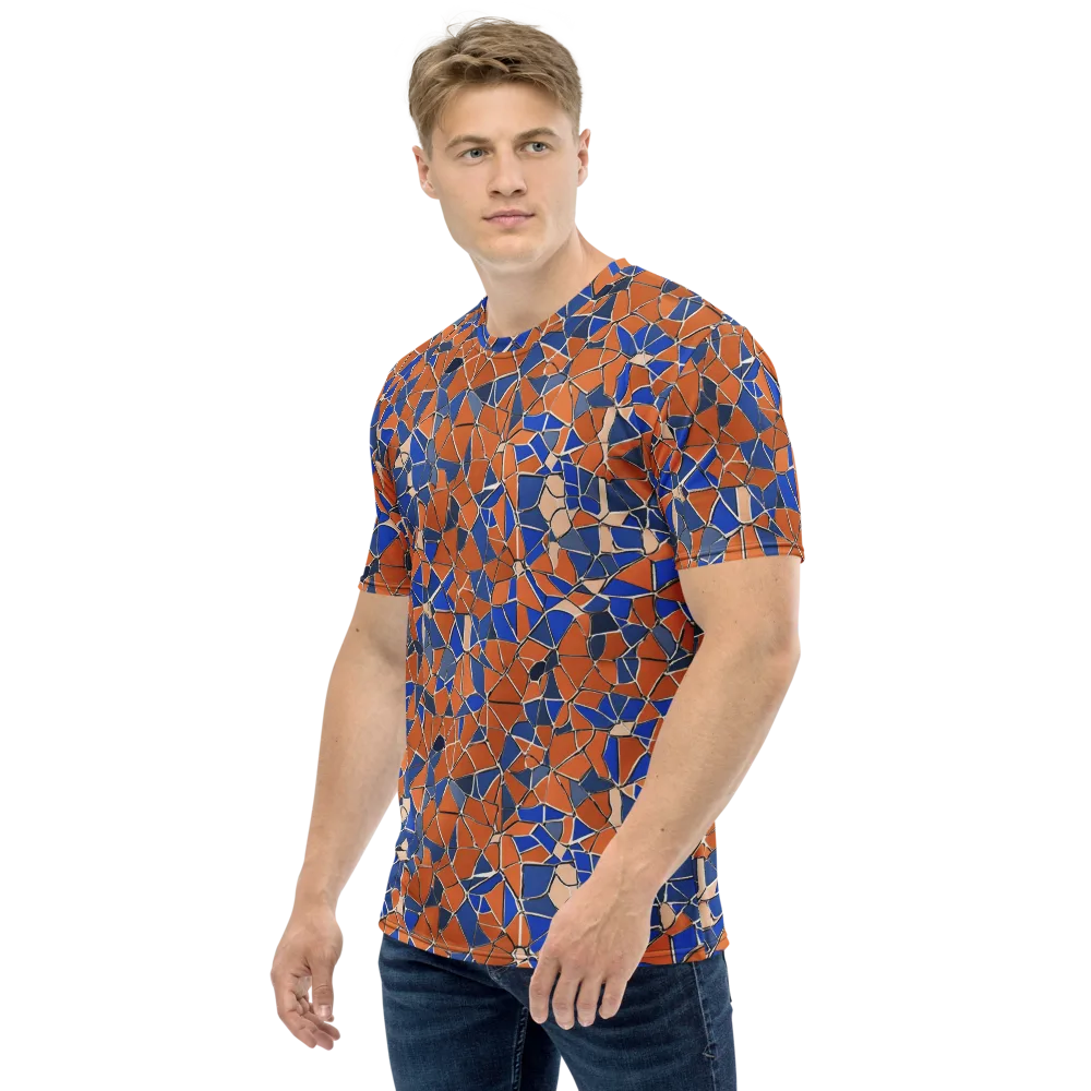 Cobalt Fissure on Men's Crew Neck T-Shirt — Left
