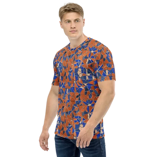 Cobalt Fissure on a Men's Crew Neck T-Shirt
