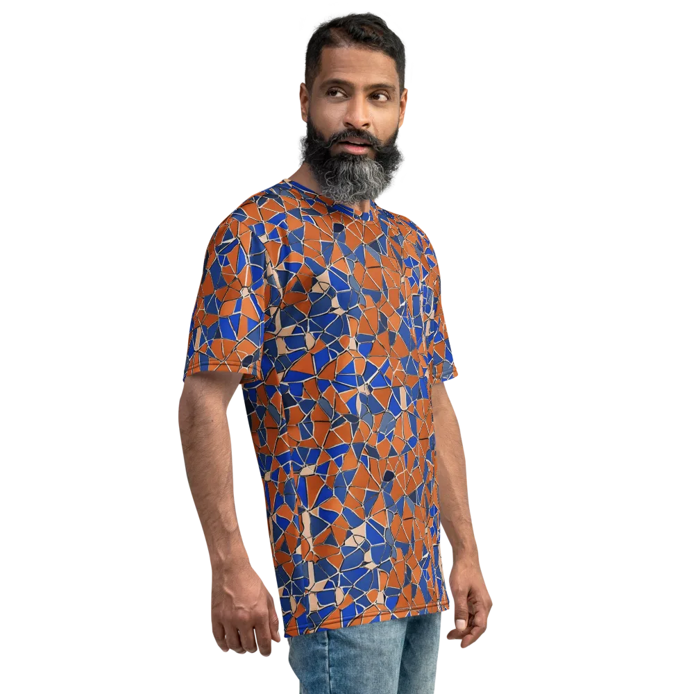 Cobalt Fissure on Men's Crew Neck T-Shirt — Right