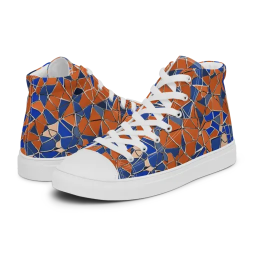 Cobalt Fissure on a Men's High Top Canvas Shoes