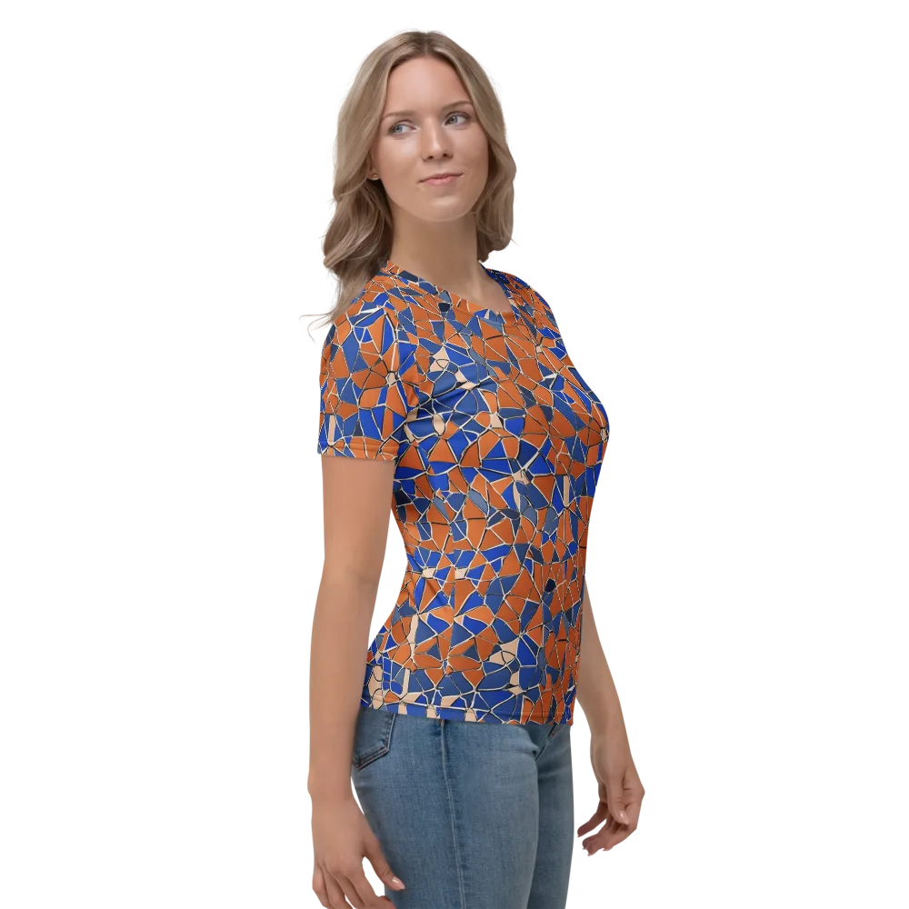 Cobalt Fissure on Women's Crew Neck T-Shirt — Right