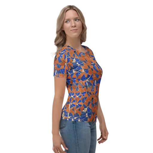 Cobalt Fissure on a Women's Crew Neck T-Shirt