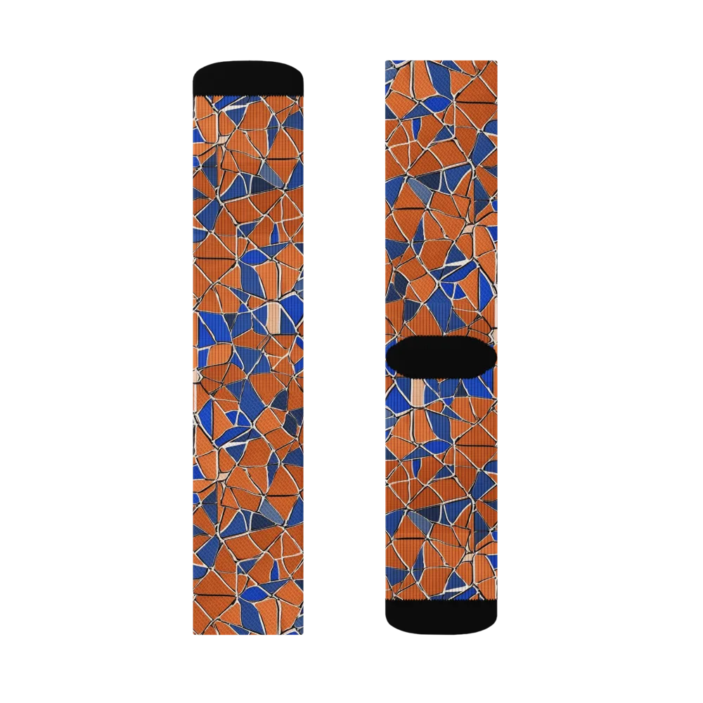 Cobalt Fissure on Socks — Left Sock