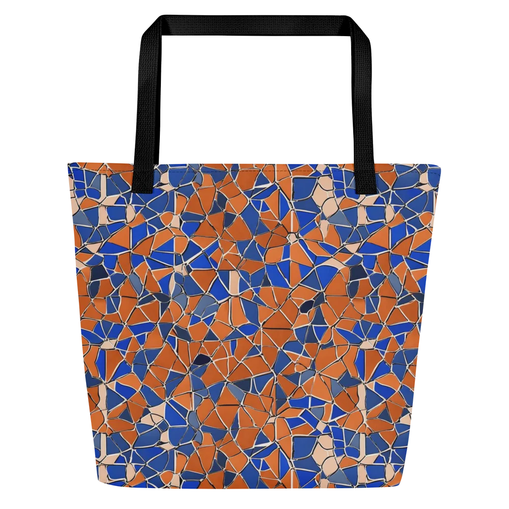 Cobalt Fissure on Large Tote Bag W/ Pocket — Front