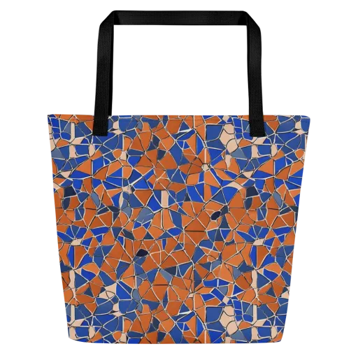 Cobalt Fissure on a Large Tote Bag W/ Pocket