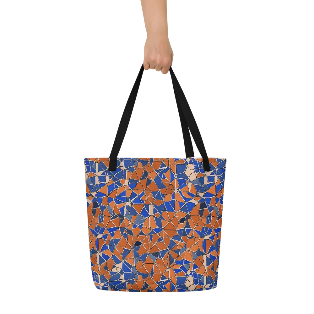 Cobalt Fissure on Large Tote Bag W/ Pocket — Front