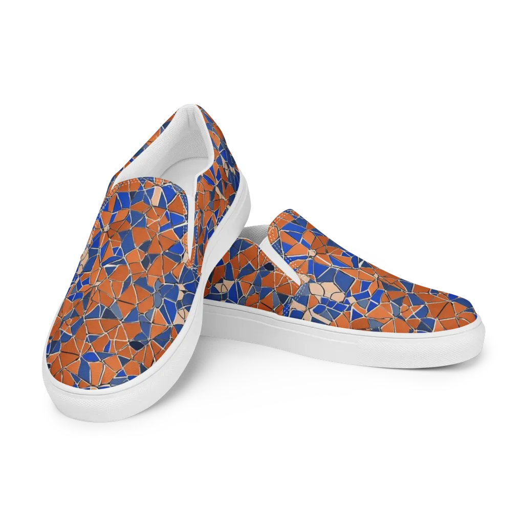 Cobalt Fissure on Women's Slip-On Canvas Shoes — Left Front