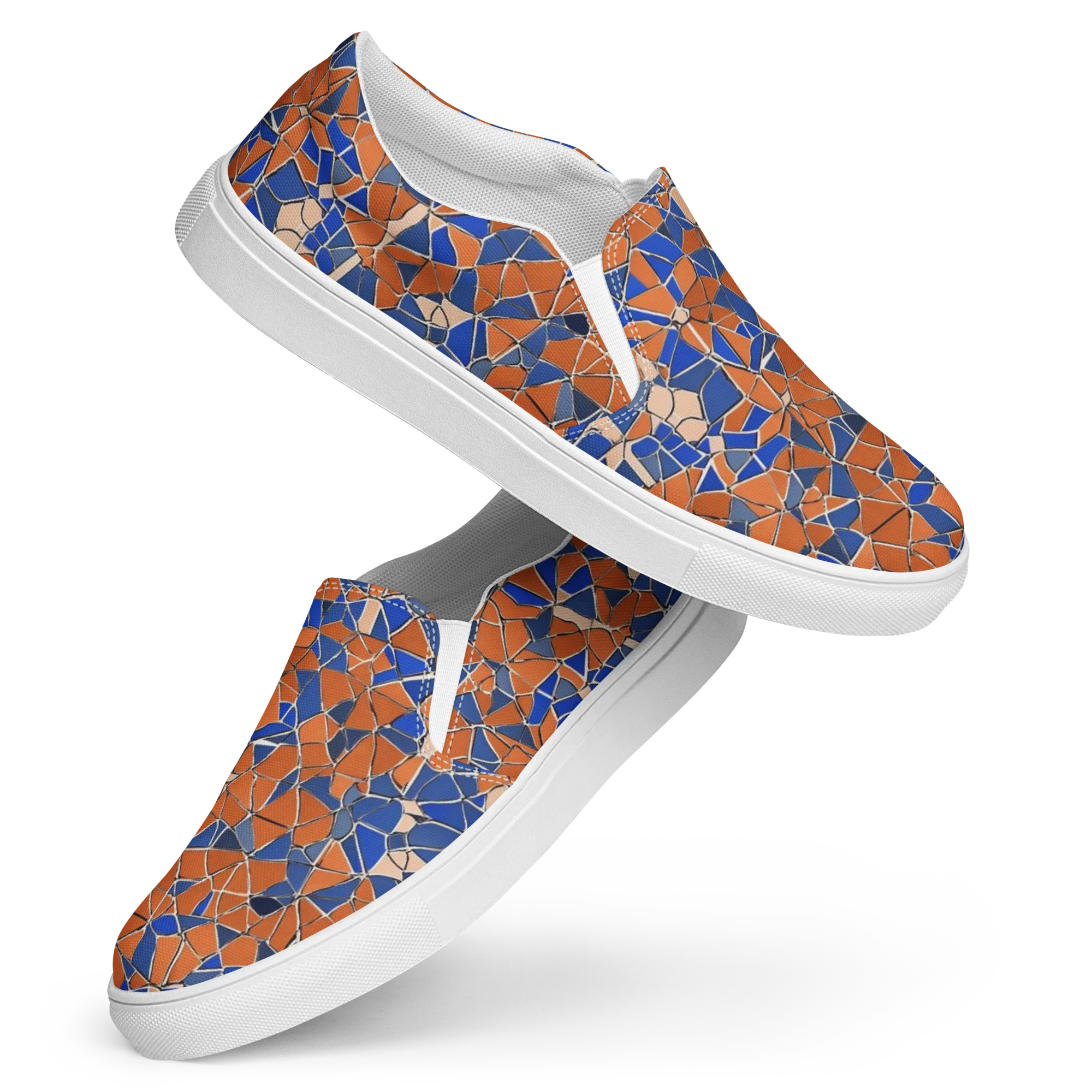 Cobalt Fissure on Women's Slip-On Canvas Shoes — Front