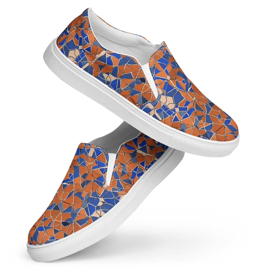 Cobalt Fissure on Women's Slip-On Canvas Shoes — Front