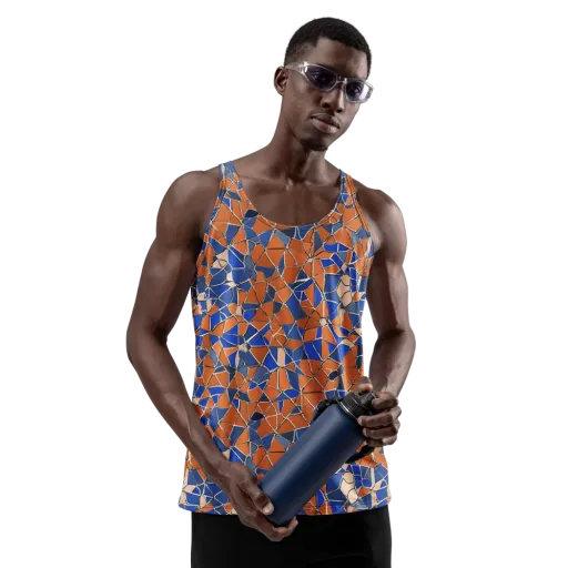 Cobalt Fissure on a Men's Tank Top
