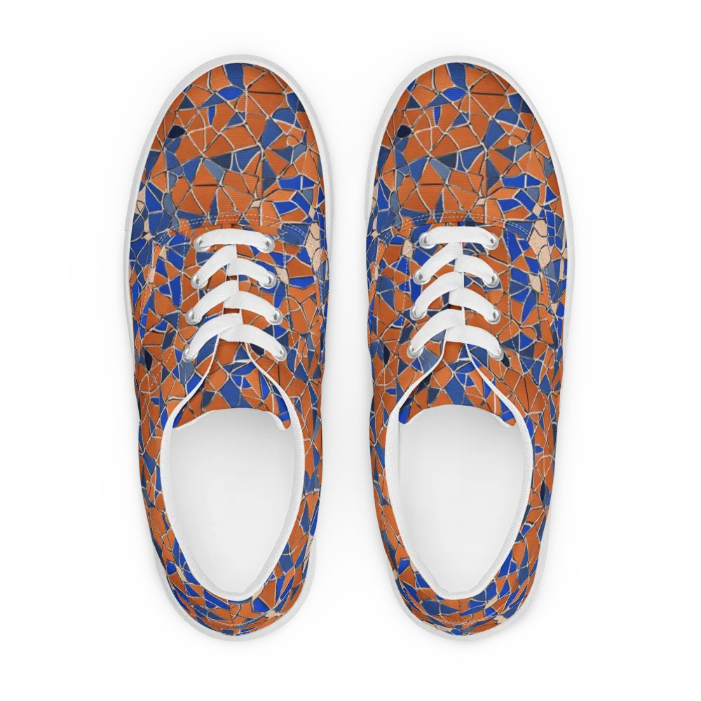 Cobalt Fissure on Men's Lace-Up Canvas Shoes — Front