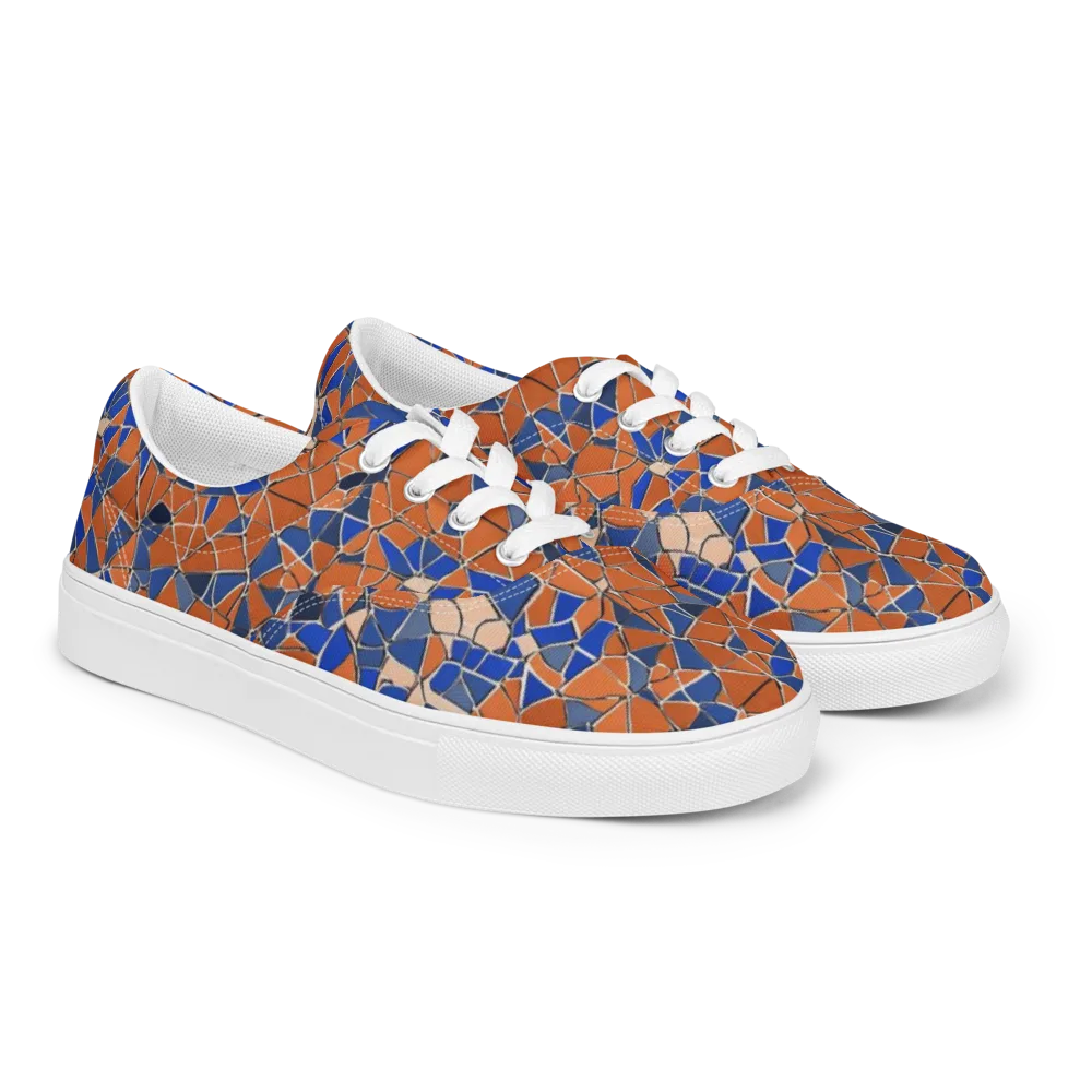 Cobalt Fissure on Men's Lace-Up Canvas Shoes — Right Front