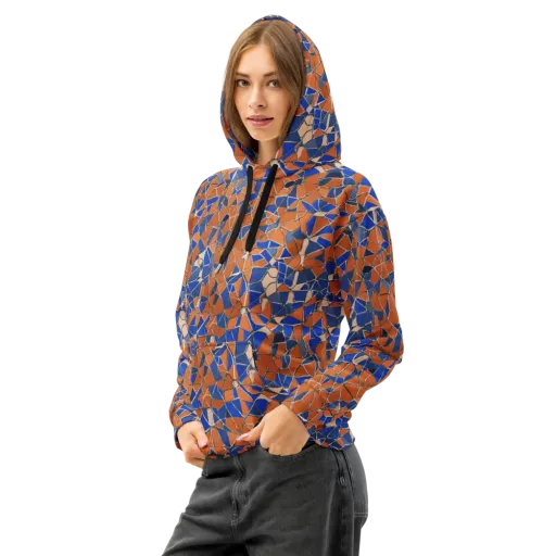Cobalt Fissure on a Cotton Hoodie