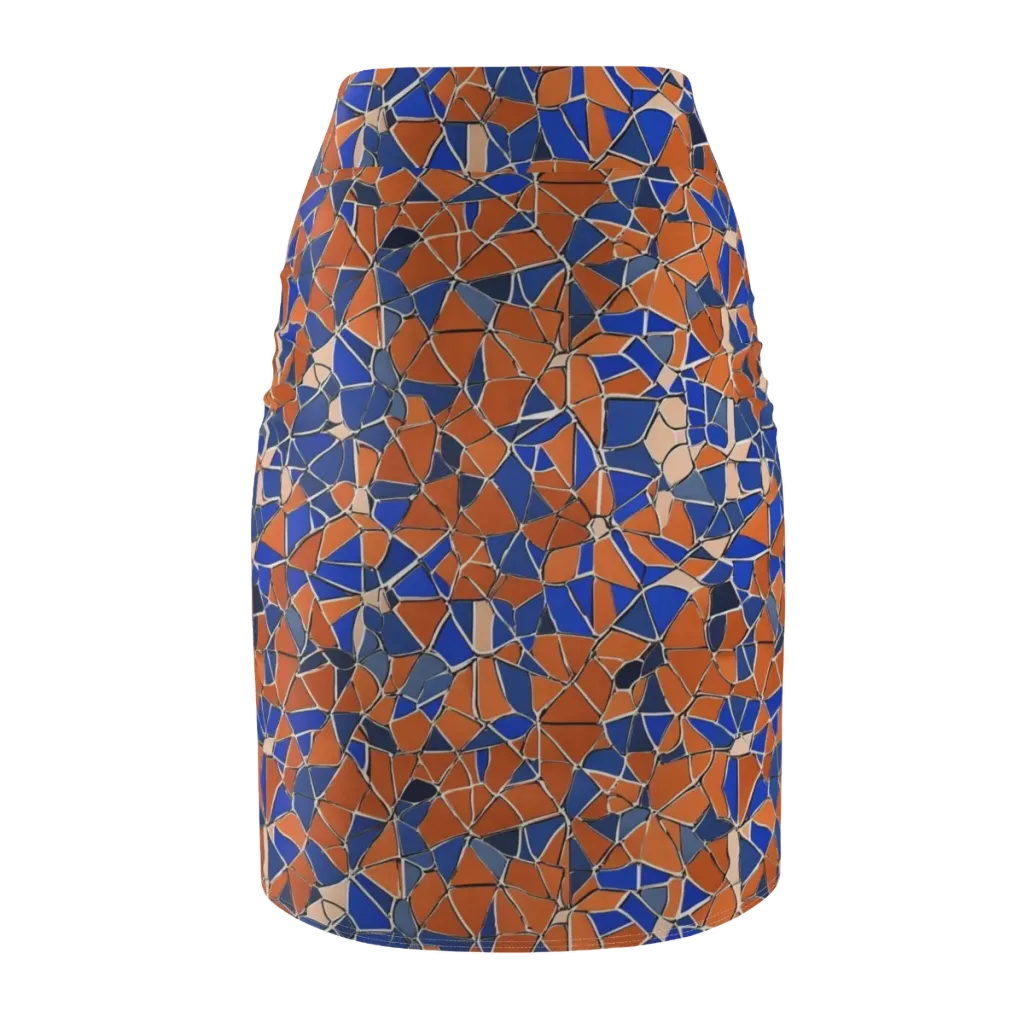 Cobalt Fissure on Pencil Skirt — Back