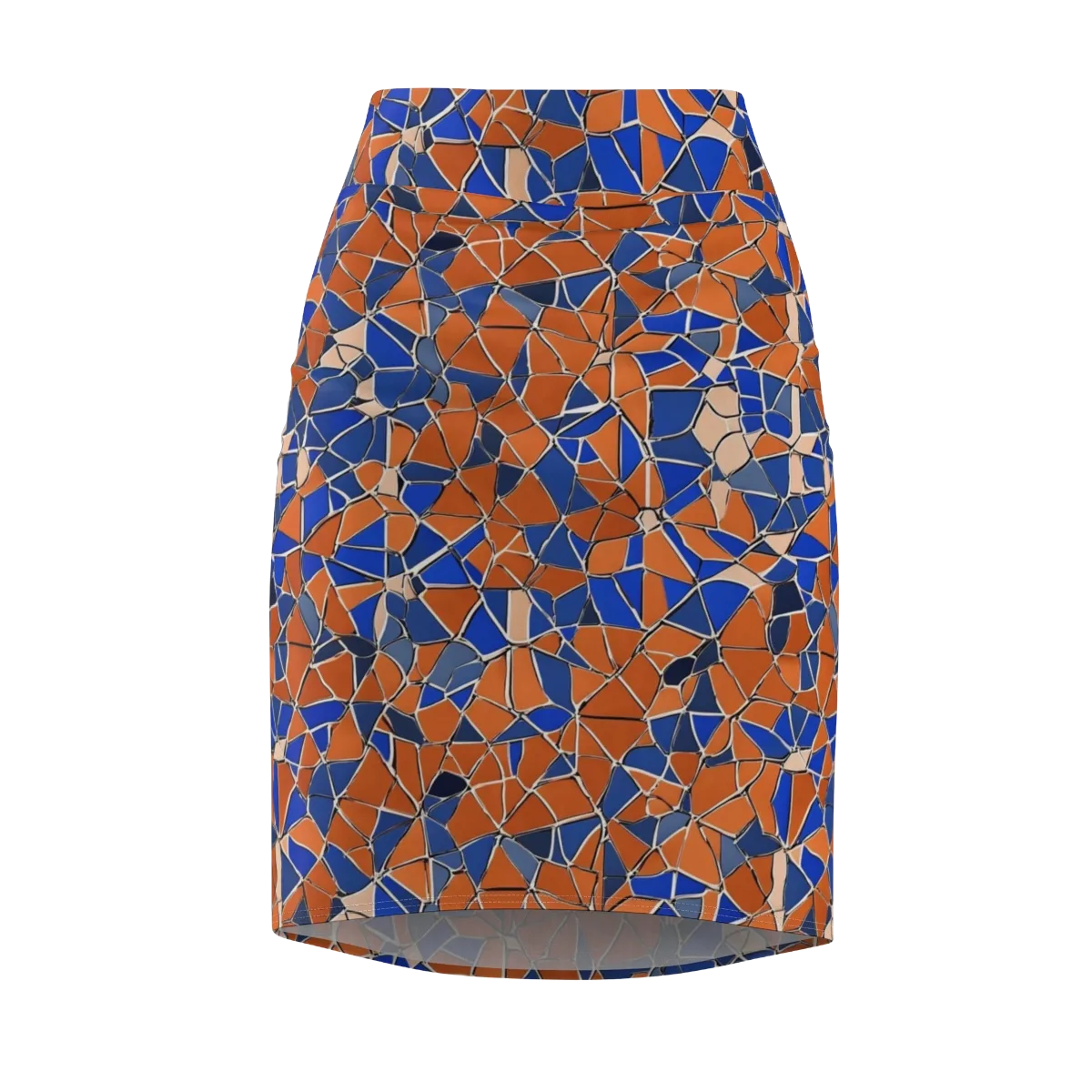 Cobalt Fissure on Pencil Skirt — Front