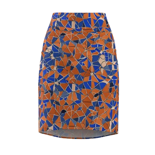 Cobalt Fissure on a Pencil Skirt