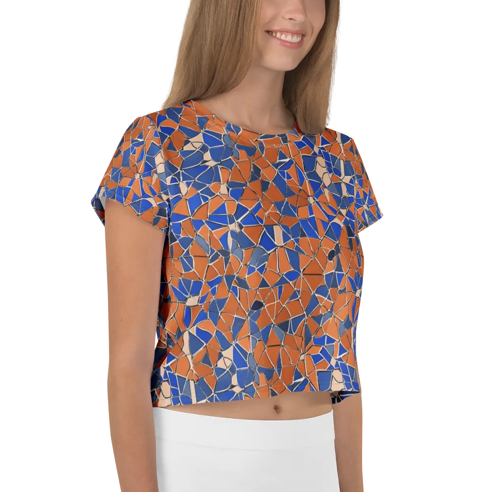Cobalt Fissure on Crop Tee — Right