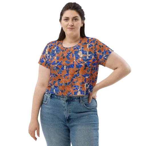 Cobalt Fissure on a Crop Tee