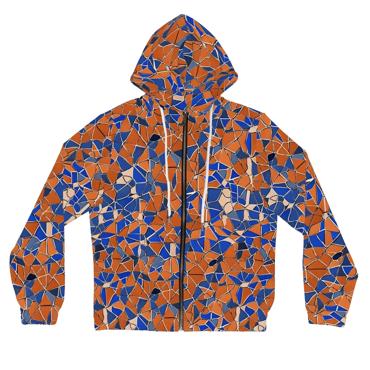 Cobalt Fissure on Women's Full-Zip Hoodie — Front