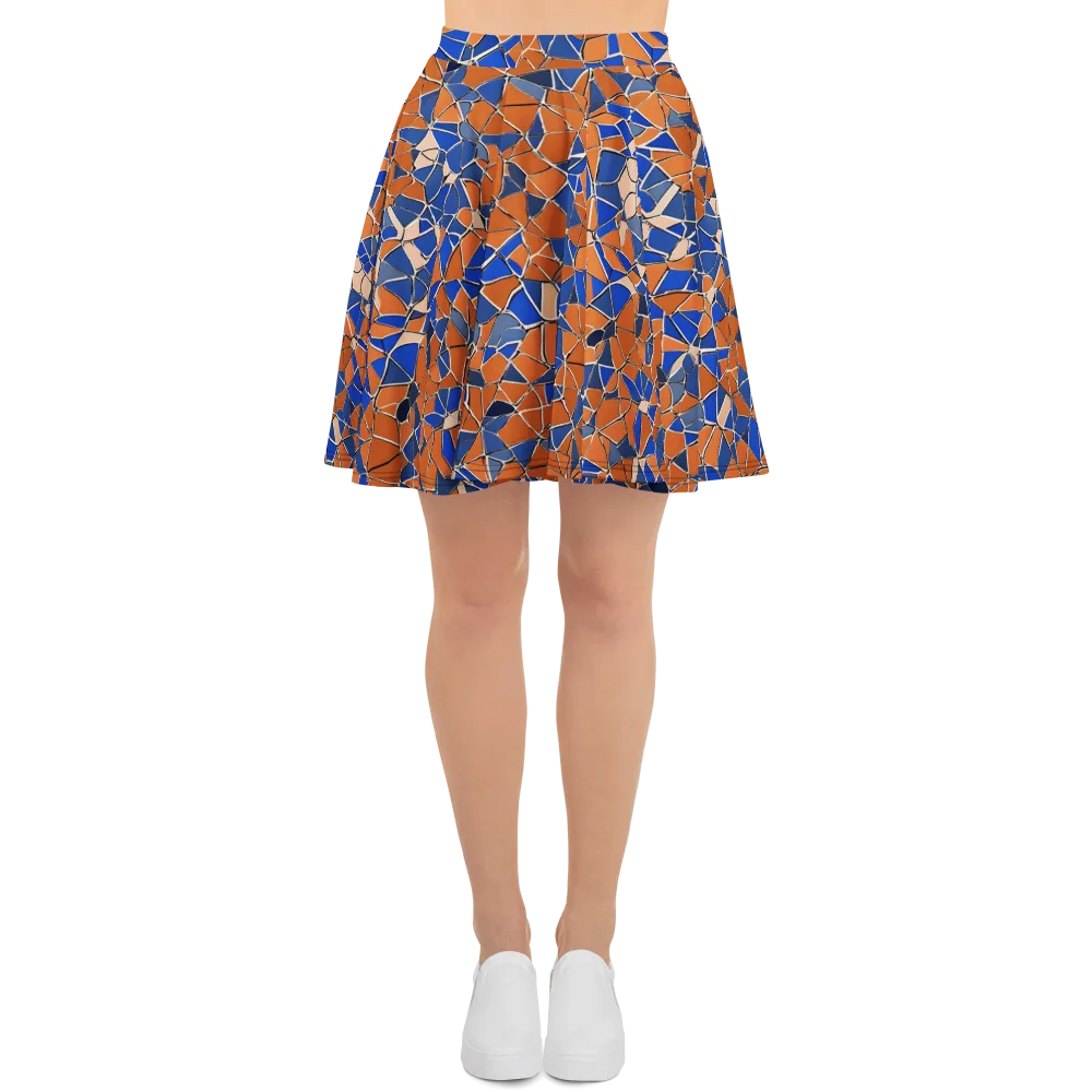 Cobalt Fissure on Skater Skirt — Front