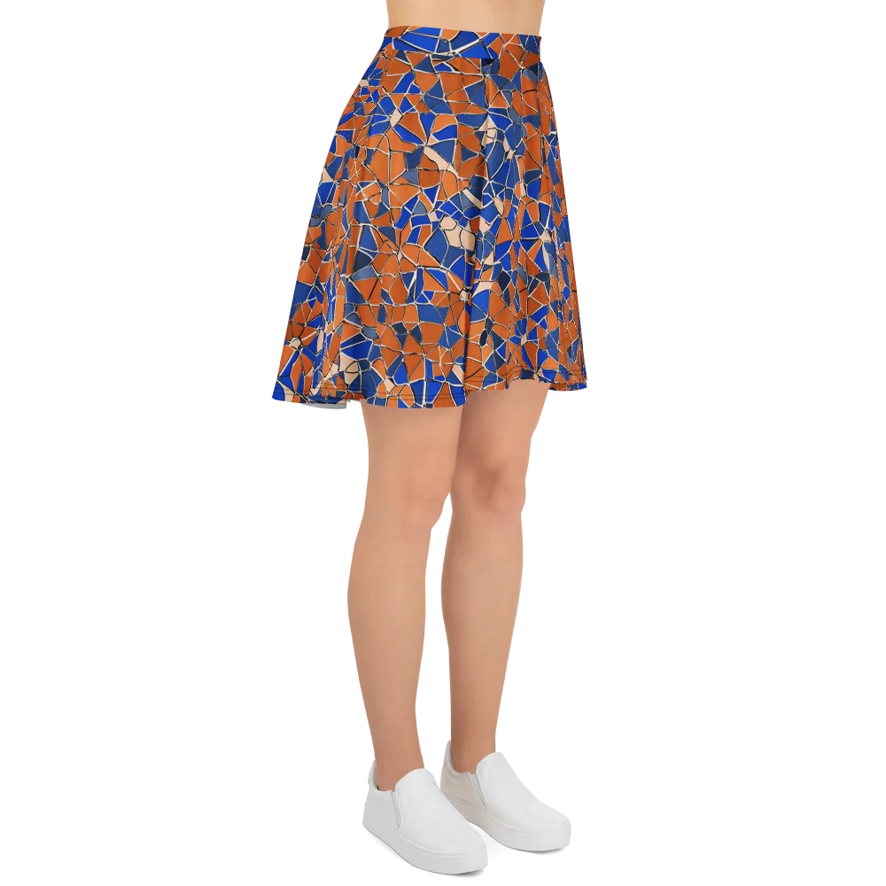 Cobalt Fissure on Skater Skirt — Right