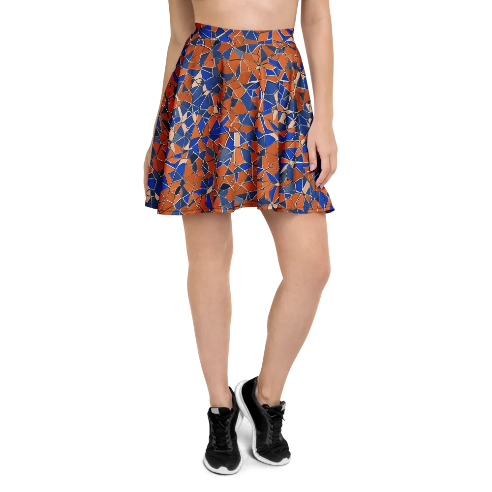 Cobalt Fissure on Skater Skirt — Front