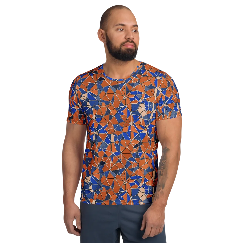 Cobalt Fissure on Men's Athletic T-Shirt — Front