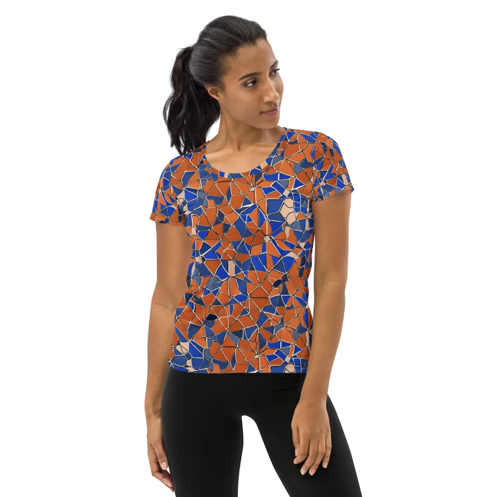 Cobalt Fissure on Women's Athletic T-Shirt — Front