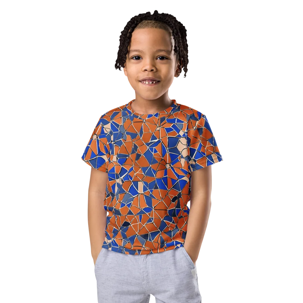 Cobalt Fissure on Kids Crew Neck T-Shirt — Front
