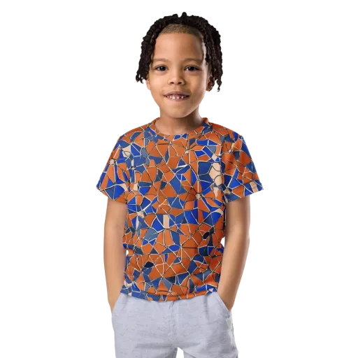 Cobalt Fissure on a Kids Crew Neck T-Shirt