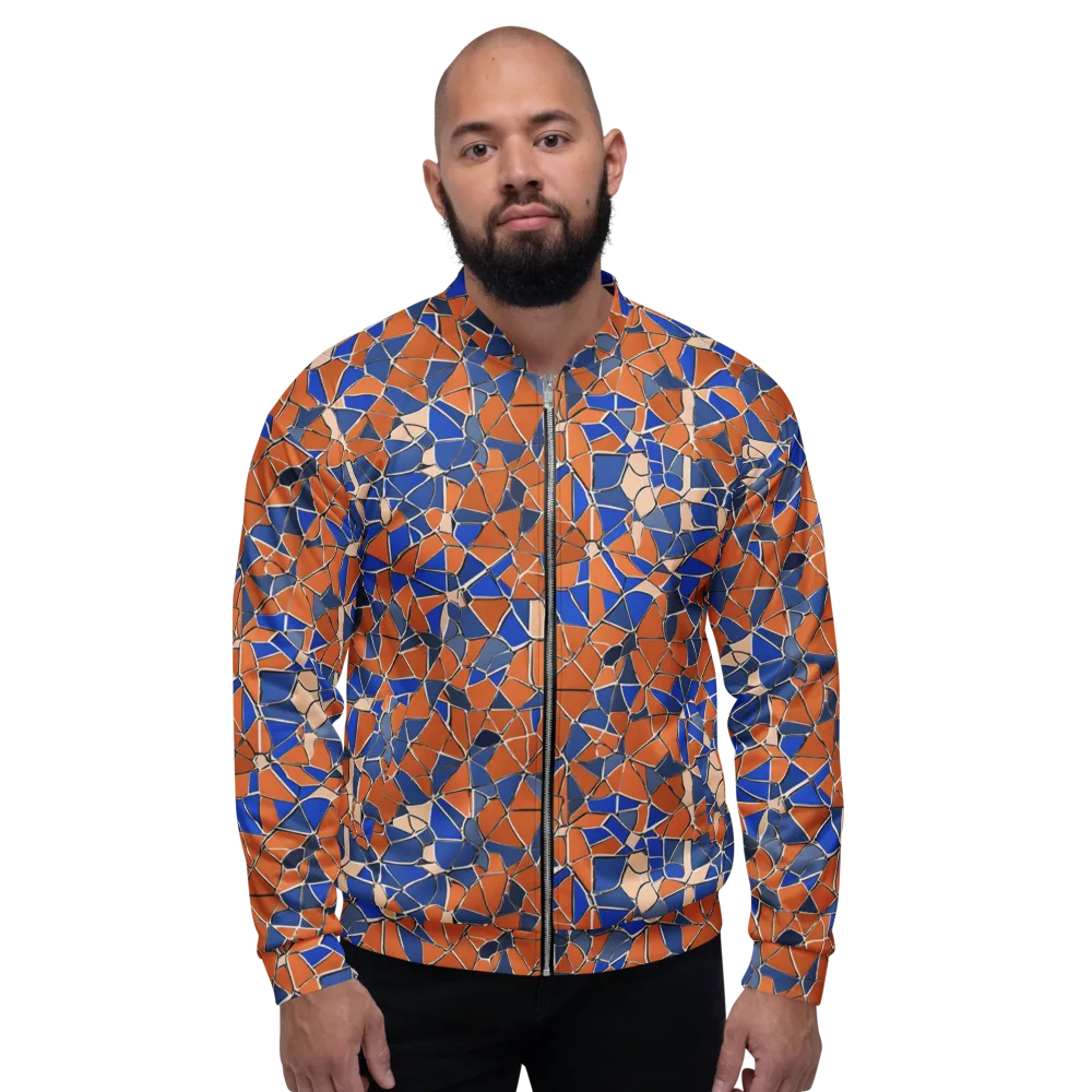 Cobalt Fissure on Bomber Jacket — Front