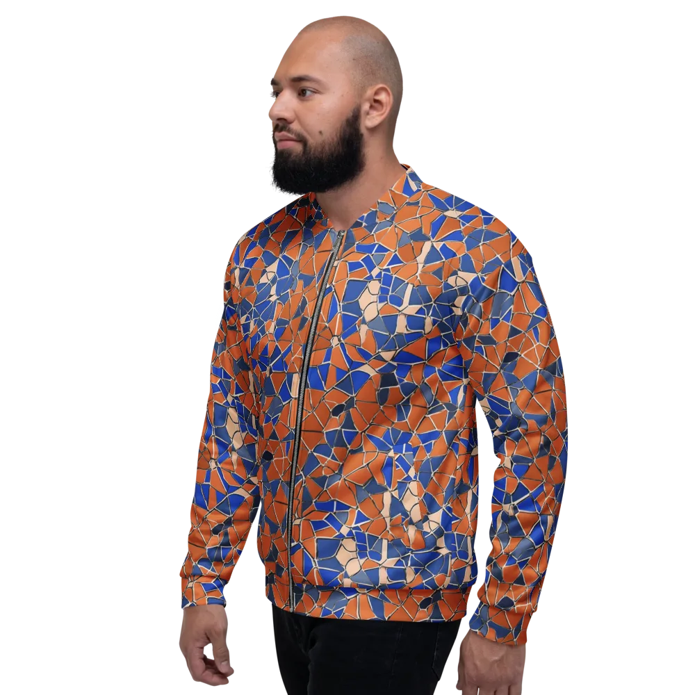Cobalt Fissure on Bomber Jacket — Left