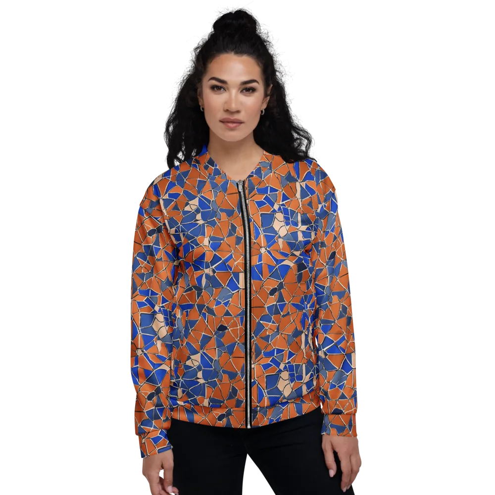 Cobalt Fissure on Bomber Jacket — Front